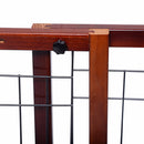 Wood Dog Gate Adjustable Indoor Solid Construction Pet Fence Playpen Free Stand PS6090