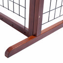 Wood Dog Gate Adjustable Indoor Solid Construction Pet Fence Playpen Free Stand PS6090