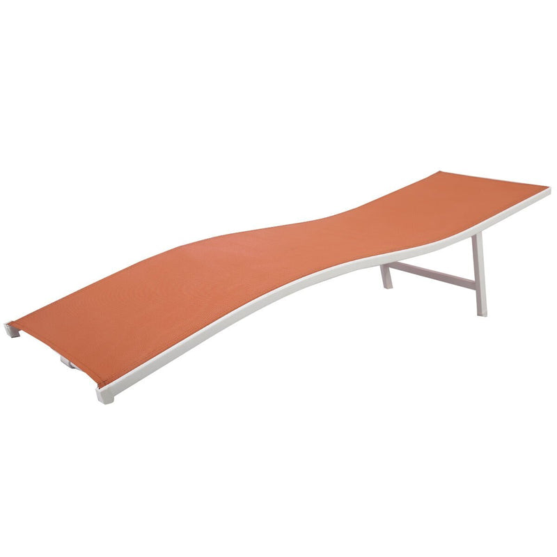 Lounger Patio Outdoor Chaise Lounge Chair Bed Orange