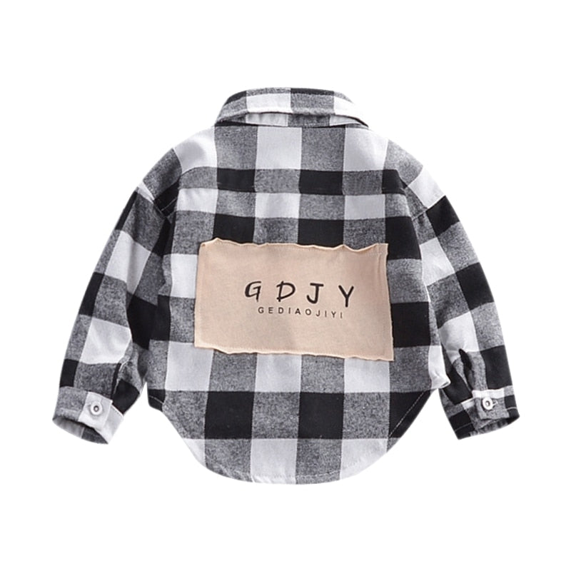 Autumn Warm Casual Baby Boys Clothes Fashion Long Sleeve Plaid Boy Shirts Tops Blouse