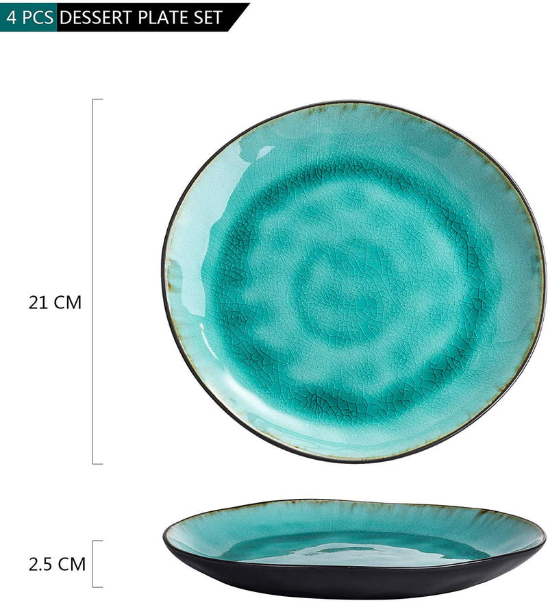 Aqua 4/8/12 Pieces Pottery Stoneware Vintage Ceramic Green