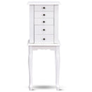 Jewelry Chest Storage Cabinet Stand Organizer Christmas w/ Mirror White Home Furniture HW56419WH