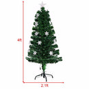 Giantex 4FT Pre-Lit Fiber Optic Artificial Christmas Tree w/Multicolor Lights Snowflakes Modern Home Decoration CM20528