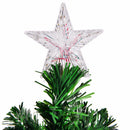 Giantex 4FT Pre-Lit Fiber Optic Artificial Christmas Tree w/Multicolor Lights Snowflakes Modern Home Decoration CM20528
