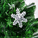 Giantex 4FT Pre-Lit Fiber Optic Artificial Christmas Tree w/Multicolor Lights Snowflakes Modern Home Decoration CM20528