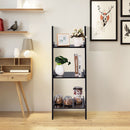 3 Tier Leaning Rack Wall Ladder Book Shelf Bookcase Storage Display Multipurpose