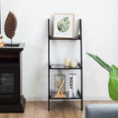 3 Tier Leaning Rack Wall Ladder Book Shelf Bookcase Storage Display Multipurpose