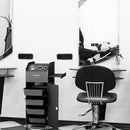 Black Beauty Salon Spa Rolling Trolley 4 Storage Trays &Locking Door Equipment
