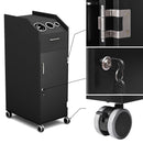 Black Beauty Salon Spa Rolling Trolley 4 Storage Trays &Locking Door Equipment