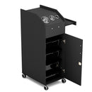 Black Beauty Salon Spa Rolling Trolley 4 Storage Trays &Locking Door Equipment