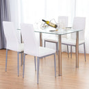 5 Piece Dining Set Table and 4 Chairs Glass Metal Kitchen Breakfast Furniture