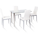 5 Piece Dining Set Table and 4 Chairs Glass Metal Kitchen Breakfast Furniture