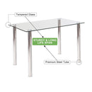 5 Piece Dining Set Table and 4 Chairs Glass Metal Kitchen Breakfast Furniture