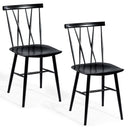 Set of 2 Dining Side Chairs Chairs Armless Cross Back Kitchen Bistro Caf