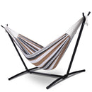 Double Hammock with Space Saving Steel Stand Includes Portable Carry Bag