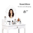 Vanity Table Jewelry Makeup Desk Bench Dresser Stool White