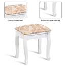 Vanity Table Jewelry Makeup Desk Bench Dresser Stool White