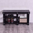 Wooden Shoe Bench Boot Storage Shelf Organizer Seat Entryway Hallway Black