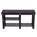 Wooden Shoe Bench Boot Storage Shelf Organizer Seat Entryway Hallway Black