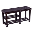 Wooden Shoe Bench Boot Storage Shelf Organizer Seat Entryway Hallway Black