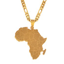 Africa Map Pendant Necklaces Gold Color Jewelry For Women Men