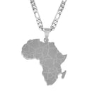 Africa Map Pendant Necklaces Gold Color Jewelry For Women Men
