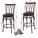 Vintage Swivel Bar Stool 24" 28" Height Adjustable Padded Seat Bistro Pub Chair HW54180