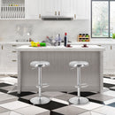 Brushed Stainless Steel Swivel Bar Stool Seat Adjustable Height Round Top Silver