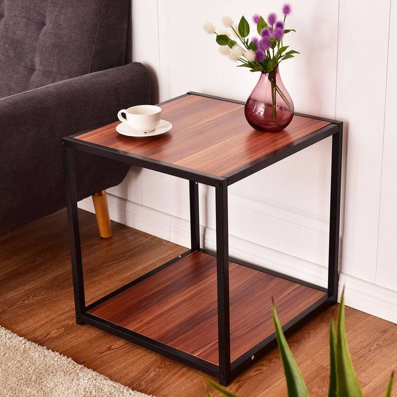 End Table Side Sofa Square Modern Coffee Tables Tea Stand Living Room Furniture Decor With Bottom Shelf HW55399