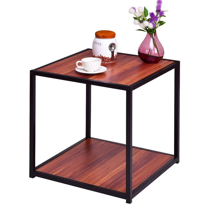 End Table Side Sofa Square Modern Coffee Tables Tea Stand Living Room Furniture Decor With Bottom Shelf HW55399