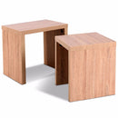Set of 2 Nesting Coffee End Table Side Table Wood Color  Living Room Furniture HW58203
