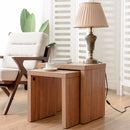 Set of 2 Nesting Coffee End Table Side Table Wood Color  Living Room Furniture HW58203