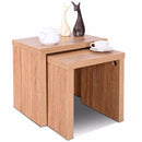 Set of 2 Nesting Coffee End Table Side Table Wood Color  Living Room Furniture HW58203