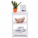 3-Tier Nightstand End Table Storage Display Shelf Living Room Furni White New Home Furniture HW58944