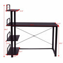 4 Tiers Computer Desk Wood Laptop Writing Table with Shelves WorkStation Home