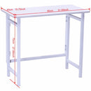 Modern Folding Table Office Computer Desk PC Laptop Writing Table Home Office Workstation White Portable Table HW56263WH