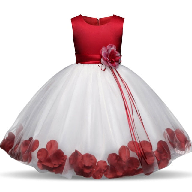 4-10 Years Kids Flower Bridesmaids Dresses for Girls Wedding Elegant Princess Party Pageant Dress Formal Gown for Teen Children