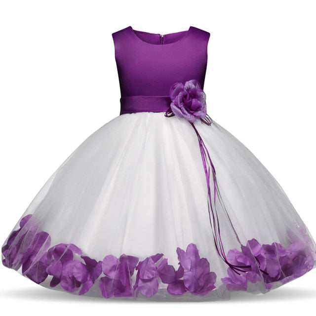 4-10 Years Kids Flower Bridesmaids Dresses for Girls Wedding Elegant Princess Party Pageant Dress Formal Gown for Teen Children