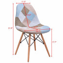 Set of 2 Pcs Modern Dining Side Chair Armless Linen Upholstered with Wood Legs Mid Century Furniture Dining Chair HW56503