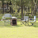 Foldable Camping Table Outdoor BBQ Portable Grilling Stand w/Windscreen Bag Outdoor Furniture OP3689