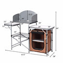 Foldable Camping Table Outdoor BBQ Portable Grilling Stand w/Windscreen Bag Outdoor Furniture OP3689