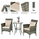 3PCS Patio Rattan Furniture Set Chairs & Table Garden Coffee