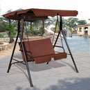 Loveseat Patio Canopy Swing Glider Hammock Cushioned Steel Frame Bench Outdoor Patio Swing Garden Furniture OP70493