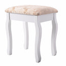 Black White Vanity Wood Makeup Dressing Table Stool Set Modern Dressers for Bedroom With Swivel Mirror and Stool HW52600