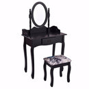 Black White Vanity Wood Makeup Dressing Table Stool Set Modern Dressers for Bedroom With Swivel Mirror and Stool HW52600