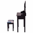 Black White Vanity Wood Makeup Dressing Table Stool Set Modern Dressers for Bedroom With Swivel Mirror and Stool HW52600