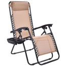 Folding Zero Gravity Chair Outdoor Picnic Camping Sunbath Beach Chair with Utility Tray Reclining Lounge Chairs OP70528