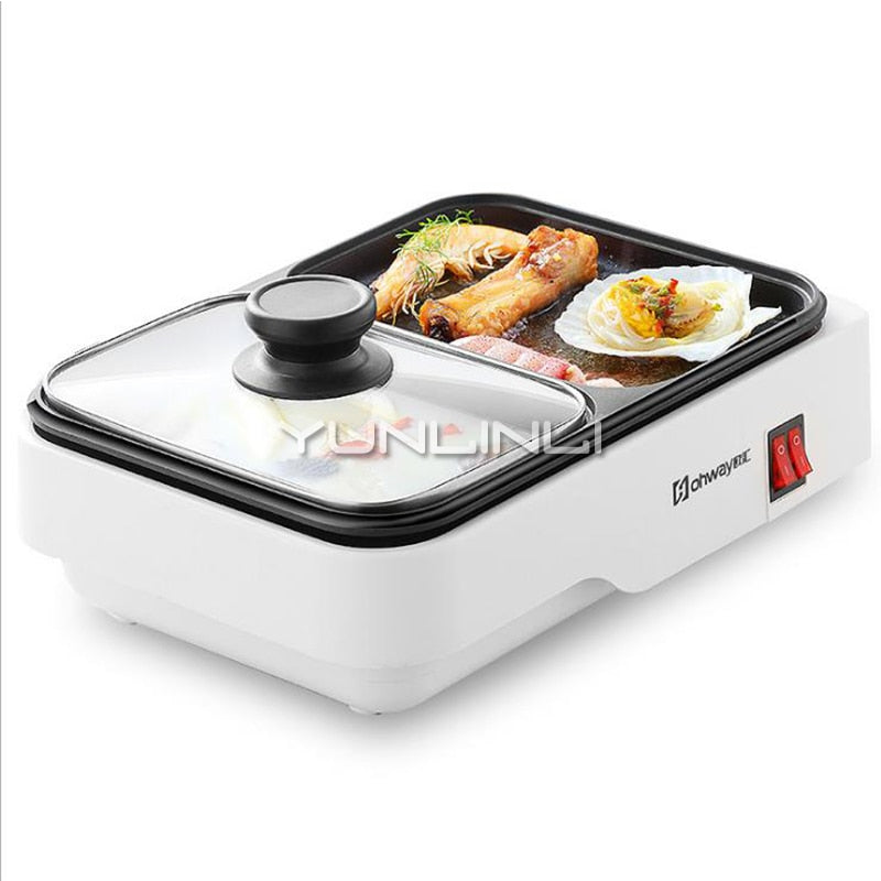Smokeless Barbecue Grill Household Barbecue & Hot Pot 2 in 1 Machine Electric