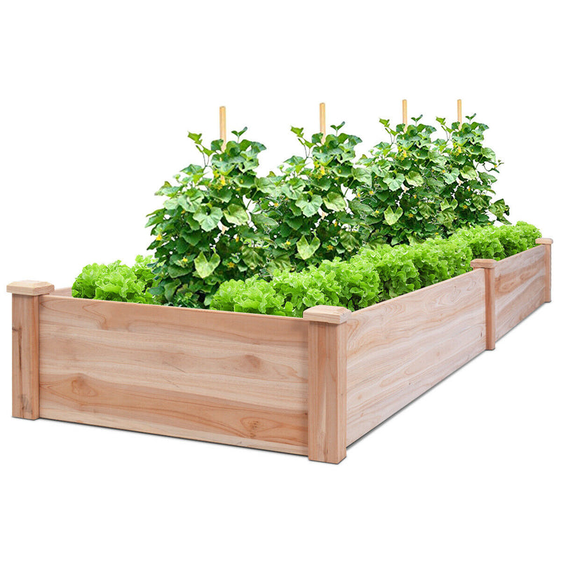 Wooden Vegetable Raised Garden Bed Backyard Patio Grow Flowers Plants Planter