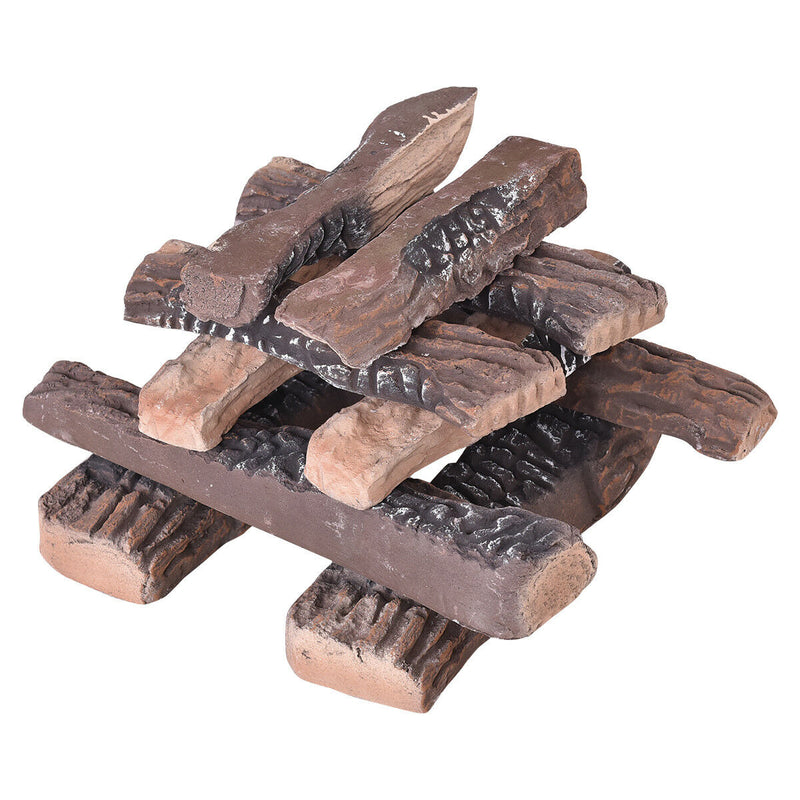 10PCS Ceramic Wood Logs Gas Fireplace Imitation Wood Propane Firepit Logs